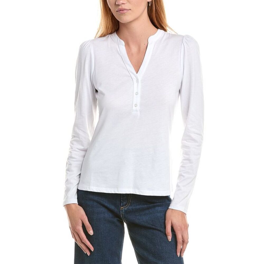 Boden Womens Supersoft Open Neck Henley, White